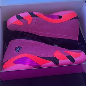 Shocking Pink Jordan 14s